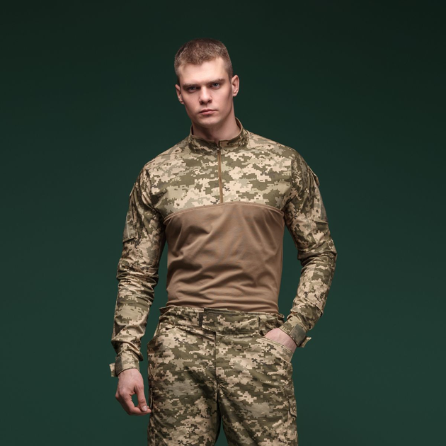 Тактична сорочка Core Ukrarmor Combat Shirt, довгий рукав, комбіновані матеріали. Піксель (мм-14) S - зображення 2