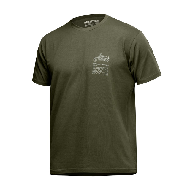 Футболка Basic Military Ukrarmor T-Shirt. HMMWV. Cotton and Elastane, олива L - зображення 1