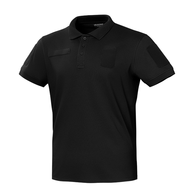 Тактическая футболка-поло Ukrarmor Polo Reflex. Cotton. Цвет Черный (500990/XL) - изображение 1