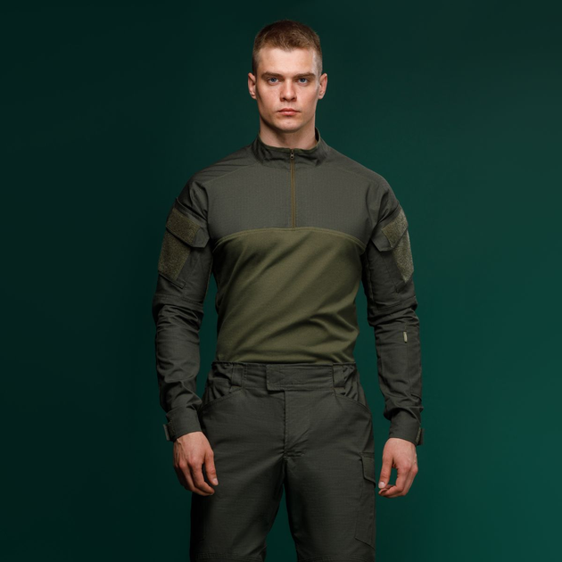 Тактична сорочка Core Ukrarmor Combat Shirt, довгий рукав, комбіновані матеріали. Олива S - зображення 2