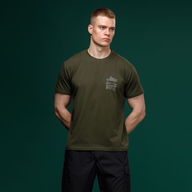 Футболка Basic Military Ukrarmor T-Shirt. HMMWV. Cotton and Elastane, олива M - изображение 2