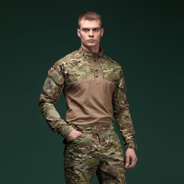 Тактична сорочка Core Ukrarmor Combat Shirt, довгий рукав, комбіновані матеріали. Мультикам XL - зображення 2