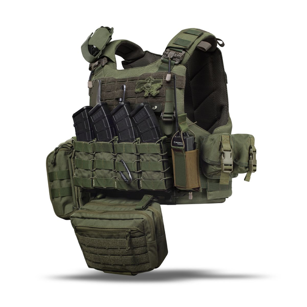 Комплект спорядження Vest Ukrarmor Full (based on IBV) L\XL без балістичного захисту. Олива L/XL - зображення 1