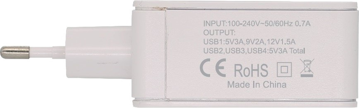 Ładowarka sieciowa Rebeltec H410 Turbo 4 x USB-A 18 W (RBLAKT00017) - obraz 3