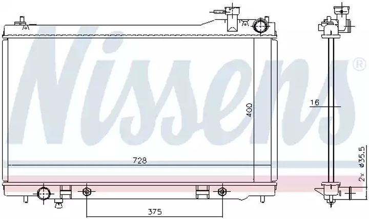 Радиатор охлаждения двигателя INFINITI G, NISSENS (681212) - изображение 1