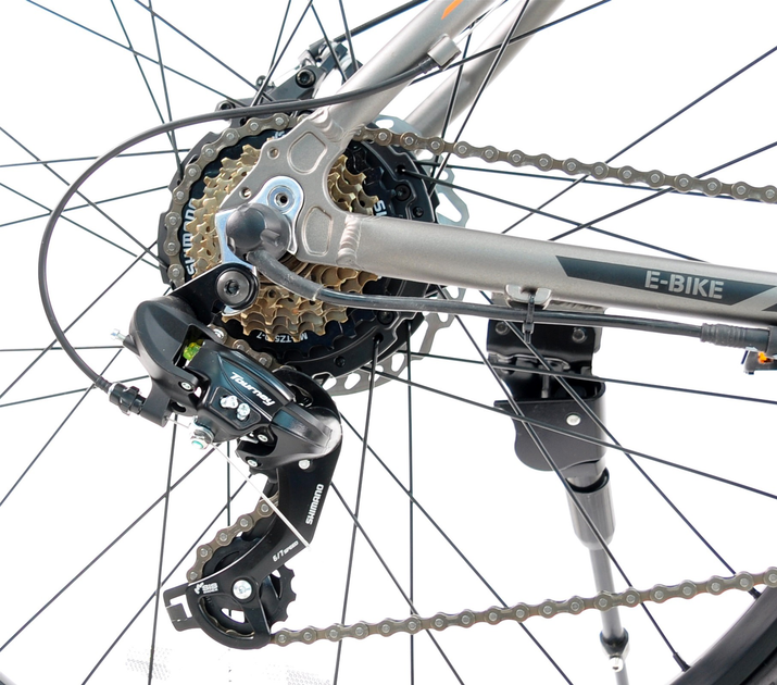 Електровелосипед ROCKSHARK 27.5" MTB AL ROCK003 Сіро-жовтогарячий (4037E-1) - зображення 5
