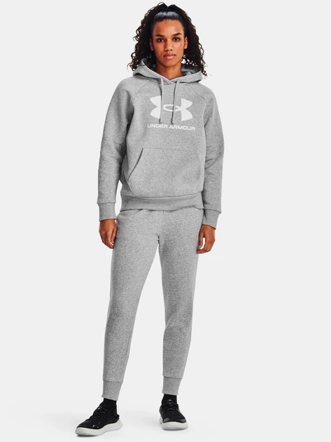 Худи теплое женское Under Armour Ua Rival Fleece Big Logo Hdy 1379501-012 S Серое (196883880492) - изображение 3