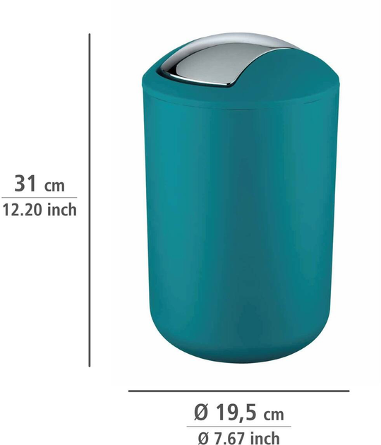 Kosz na śmieci Wenko Brasil turkusowy 6.5 l (4008838212271) - obraz 4