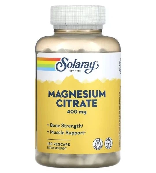 Solaray Magnesium Citrate 400 mg цитрат магния в капсулах №180 - изображение 2