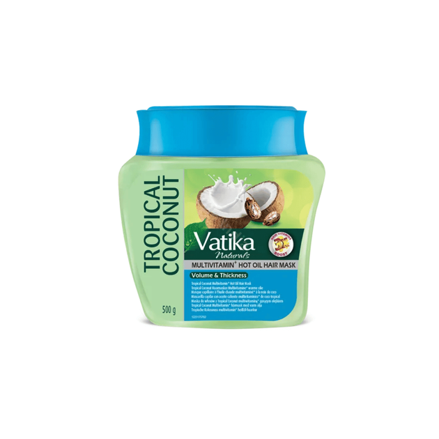 Маска для волосся Тропічний кокос Об'єм і густота 500г Vatika Dabur 5022496005487 - Фото 1 Маска для волосся Тропічний кокос Об'єм і густота 500г Vatika Dabur 5022496005487 - зображення 1