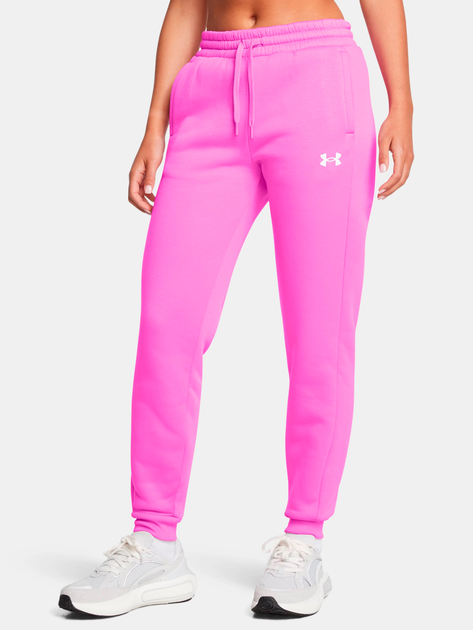 Акція на Спортивні штани утеплені жіночі Under Armour Ua Armour Fleece Jogger 1386510-572 XS Фіолетові від Rozetka