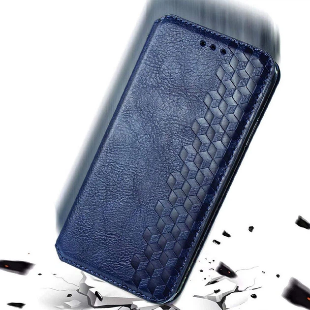 Шкіряний чохол книжка GETMAN Cubic (PU) для Samsung Galaxy A13 4G Синій - Фото 5 Шкіряний чохол книжка GETMAN Cubic (PU) для Samsung Galaxy A13 4G Синій - зображення 5