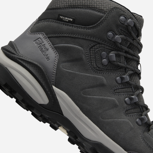 Чоловічі черевики для трекінгу з мембраною Jack Wolfskin Refugio Texapore Mid M 4049841_6945 44.5 Чорні (4064886366595) - зображення 7