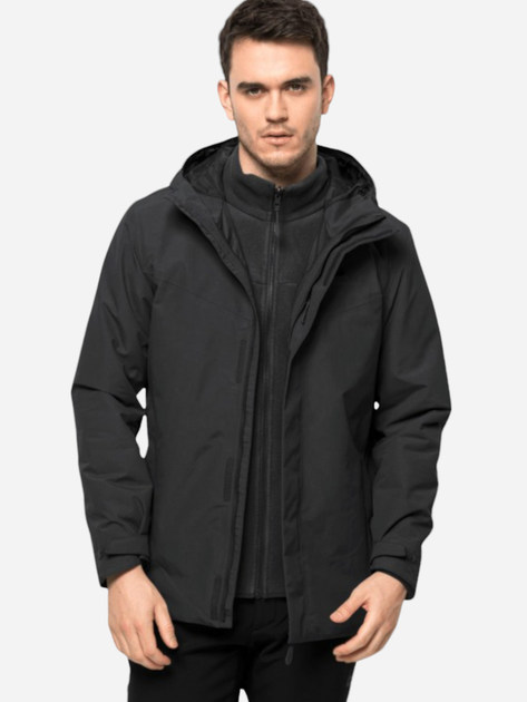 Kurtka przejściowa męska z kapturem Jack Wolfskin Altenberg 3In1 Jkt M A61864_6000 3XL Czarna (4064886307079) - obraz 1