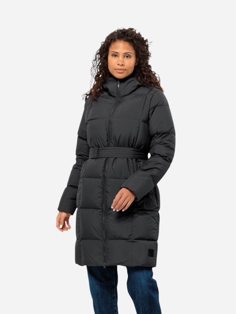 Пуховик зимовий довгий жіночий Jack Wolfskin Frozen Lake Coat W 1206132_6000 XS Чорний (4064993904130) - зображення 1