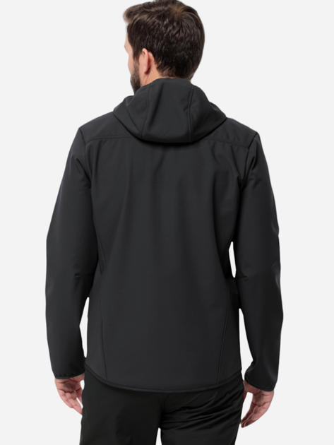 Kurtka wiatrówka męska z kapturem Jack Wolfskin Bornberg Hoody M 1307471_6000 3XL Czarna (4064993526370) - obraz 2