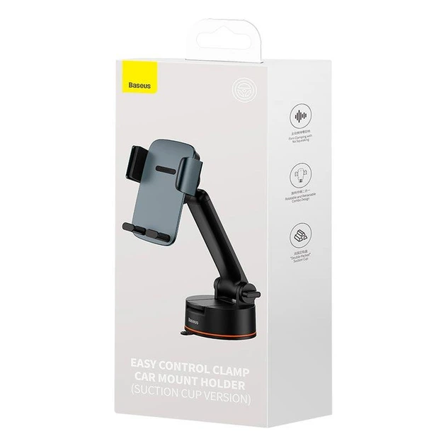 Автотримач для телефону Baseus Easy Control Clamp Car Mount Holder на торпедо та в повітропровід Сірий - Фото 3 Автотримач для телефону Baseus Easy Control Clamp Car Mount Holder на торпедо та в повітропровід Сірий - зображення 3