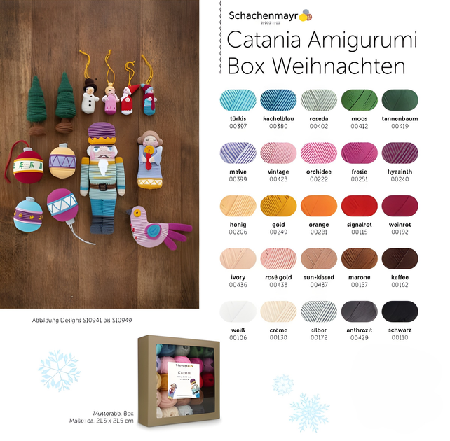 Zestaw do szydełkowania Schachenmayr Catania Amigurumi Box Christmas 25 kolorów DE/EN (4053859383585) - obraz 2