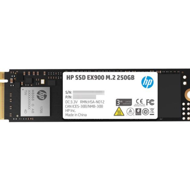 Твердотільний накопичувач SSD HP EX900 250GB M.2 2280 PCI Ex Gen3 x4 3D NAND Retail (2YY43AA#) - Фото 1 Твердотільний накопичувач SSD HP EX900 250GB M.2 2280 PCI Ex Gen3 x4 3D NAND Retail (2YY43AA#) - зображення 1