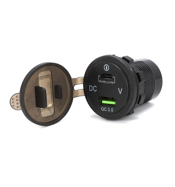 Автомобильная зарядка в прикуриватель USB + PD Type-C разъем QC 3.0 (быстрая зарядка) Синяя подсветка (80016) - Фото 5 Автомобильная зарядка в прикуриватель USB + PD Type-C разъем QC 3.0 (быстрая зарядка) Синяя подсветка (80016) - изображение 5