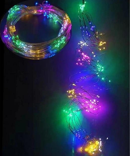 Світлодіодна гірлянда Кінський хвіст, 2м, 300 LED, 15 ниток, від USB і мережі 220В, статичний режим, Мультиколор - зображення 6