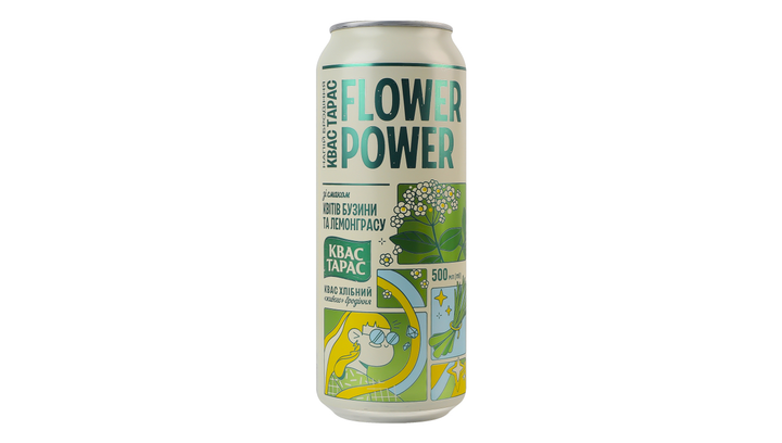 Квас Тарас Flower Power зі Смаком Квітів Бузини та Лемонграсу 500ml - Фото 2 Квас Тарас Flower Power зі Смаком Квітів Бузини та Лемонграсу 500ml - зображення 2