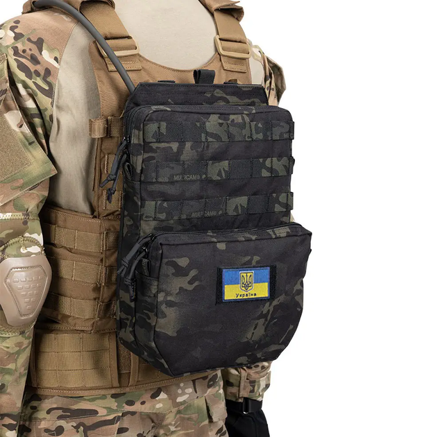 Штурмовая панель подсумок-рюкзак Solve с системой MOLLE Dark Multicam и отделением для гидратора KT6005280 - изображение 1