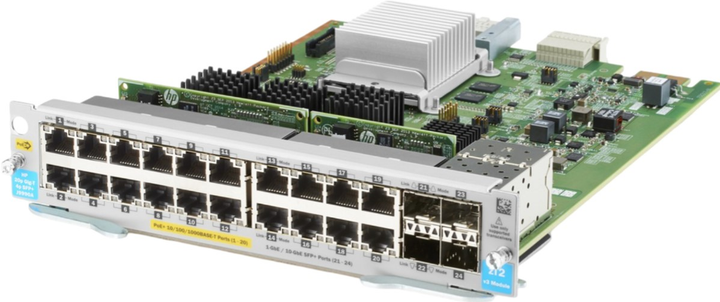 Moduł SFP HP Aruba 20‑port 10/100/1000BASE‑T PoE+ / 4‑port 1G/10GbE SFP+ MACsec v3 zl2 (J9990A) - obraz 1