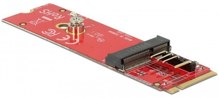 Adapter Delock M.2 PCIe - M.2 PCIe/USB Red (4043619633432) - obraz 1