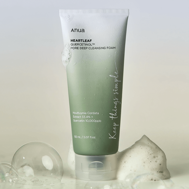 Пенка для очищения пор Anua Heartleaf Quercetinol Pore Deep Cleansing Foam 150ml - изображение 4