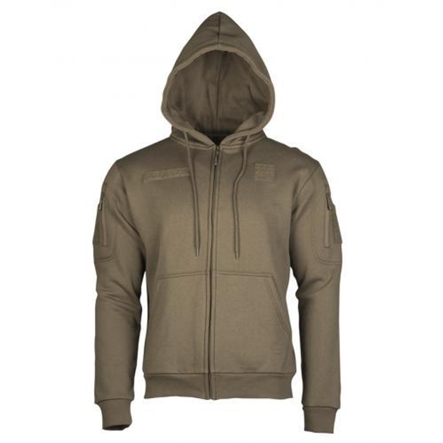 Реглан тактичний Mil-tec з капюшоном на блискавці Tactical hoodie Olive 11472012 2XL - зображення 1