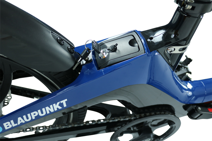 Електровелосипед Складаний Blaupunkt Fiete 20" Чорно-синій - зображення 6