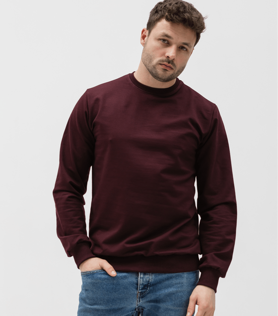 Однотонный мужской свитшот - HECTOR - 17081 - XXL - Бордовый - Фото 1 Однотонный мужской свитшот - HECTOR - 17081 - XXL - Бордовый - изображение 1