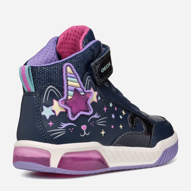 Sneakersy dziecięce dla dziewczynki wysokie Geox J Inek Girl J46ASB0BCKCC4243 34 Granatowe (8056206891036) - obraz 4