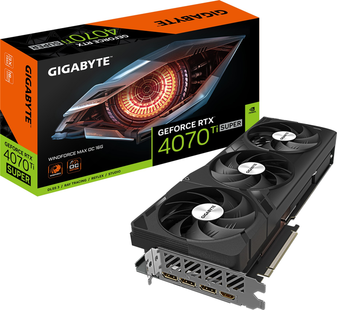 Відеокарта Gigabyte PCI-Ex GeForce RTX 4070 Ti Super Windforce Max OC 16G 16GB GDDR6X (256bit) (2610/21000) (HDMI, 3 x DisplayPort) (GV-N407TSWF3MAX OC-16GD) - зображення 8
