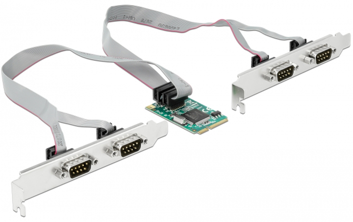 Karta rozszerzeń Delock Mini PCIe - 4 x Serial RS-232 (4043619952434) - obraz 1