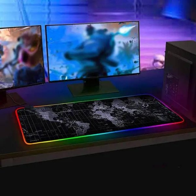 Ігрова поверхня з RGB підсвіткою FeelTouch 800 x 300 мм Black - зображення 7