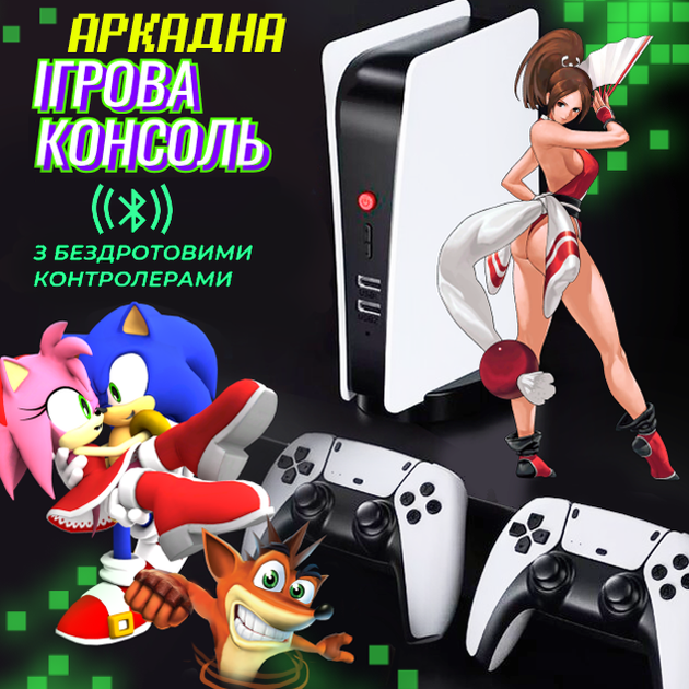 Игровая приставка Andowl Arcade GSP5Х1 ретро тв консоль с беспроводными контроллерами M5 4K 15000 игр - Фото 2 Игровая приставка Andowl Arcade GSP5Х1 ретро тв консоль с беспроводными контроллерами M5 4K 15000 игр - изображение 2