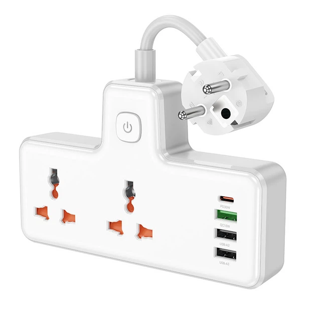Удлинитель Hoco AC12A Reise (PD30W/1C3A) +Socket White - изображение 2
