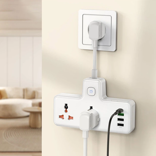 Удлинитель Hoco AC12A Reise (PD30W/1C3A) +Socket White - изображение 5