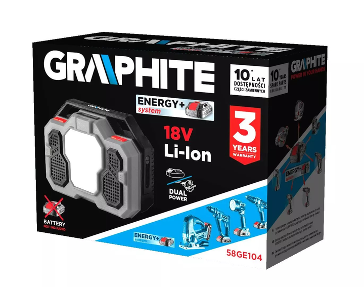 Radio akumulatorowo-sieciowe Graphite Energy+ 18 V 58GE104 (5902062073020) - obraz 11