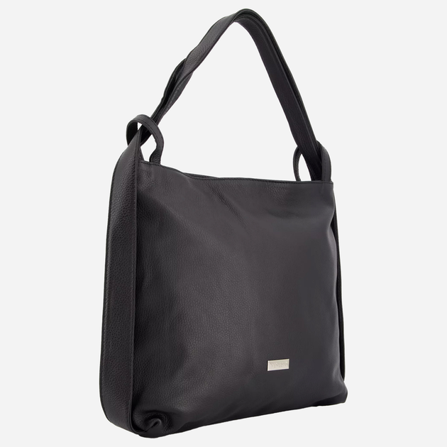 Torebka shopper damska ze skóry naturalnej Venezia D001LEBLTOR035 Czarna (5906140573839) - obraz 2