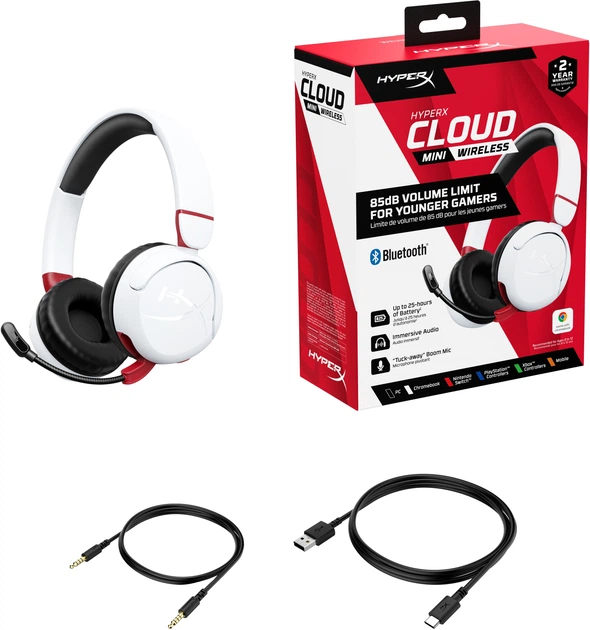 Słuchawki HyperX Cloud Mini Wireless White (7G8F2AA) - obraz 9