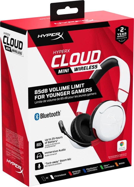 Słuchawki HyperX Cloud Mini Wireless White (7G8F2AA) - obraz 10
