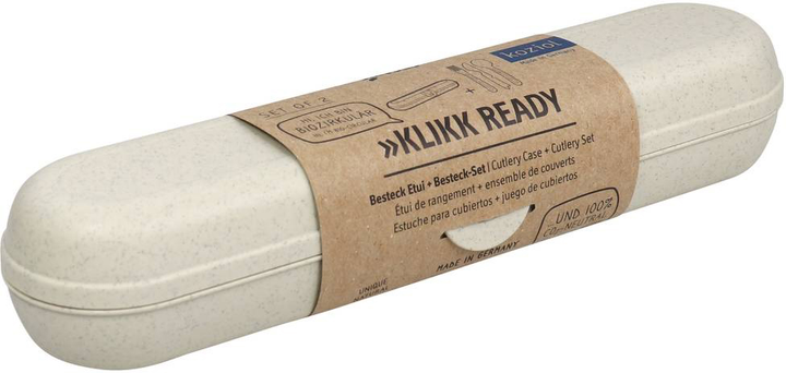 Контейнер для столових приборів Koziol Klikk Ready nature desert sand + набір столових приборів (4002942588130) - зображення 3