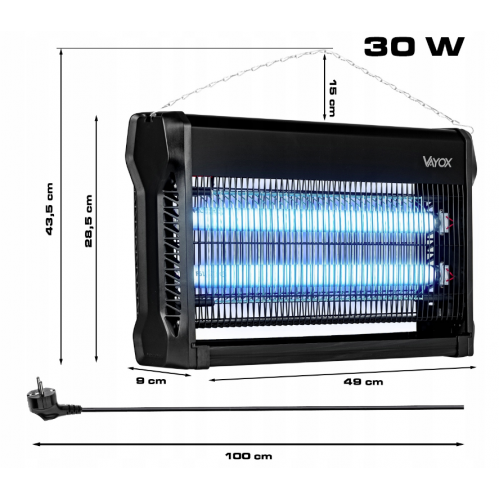 Мухоловка знищувач комах (120 м²) VAYOX IKL-30W Польща Гарантія 12 міс - зображення 5
