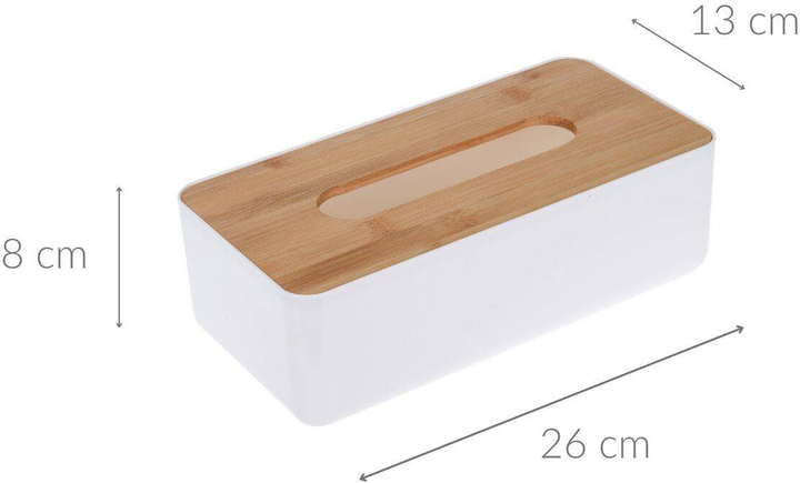 Органайзер для серветок Storage solutions з бамбуковою кришкою 13 x 8 x 26 см (8719987408748) - зображення 4