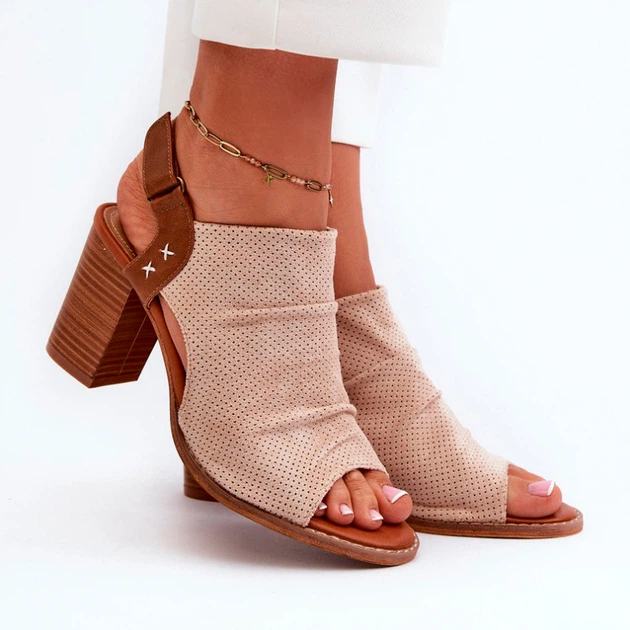 Sandały damskie na słupku Rosca 40 Beżowe (5905677182880) - obraz 3