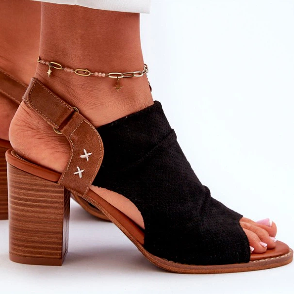 Жіночі босоніжки Rosca 38 Чорні (5905677182804) - зображення 6