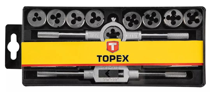 Zestaw gwintowników i narzynek TOPEX M3 - M12 20 szt 14A425 (5902062544186) - obraz 3